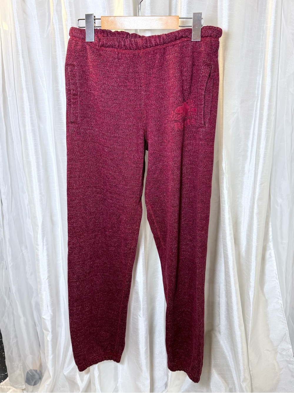 Roots Women's Burgundy Track Pants with Elastic Waist